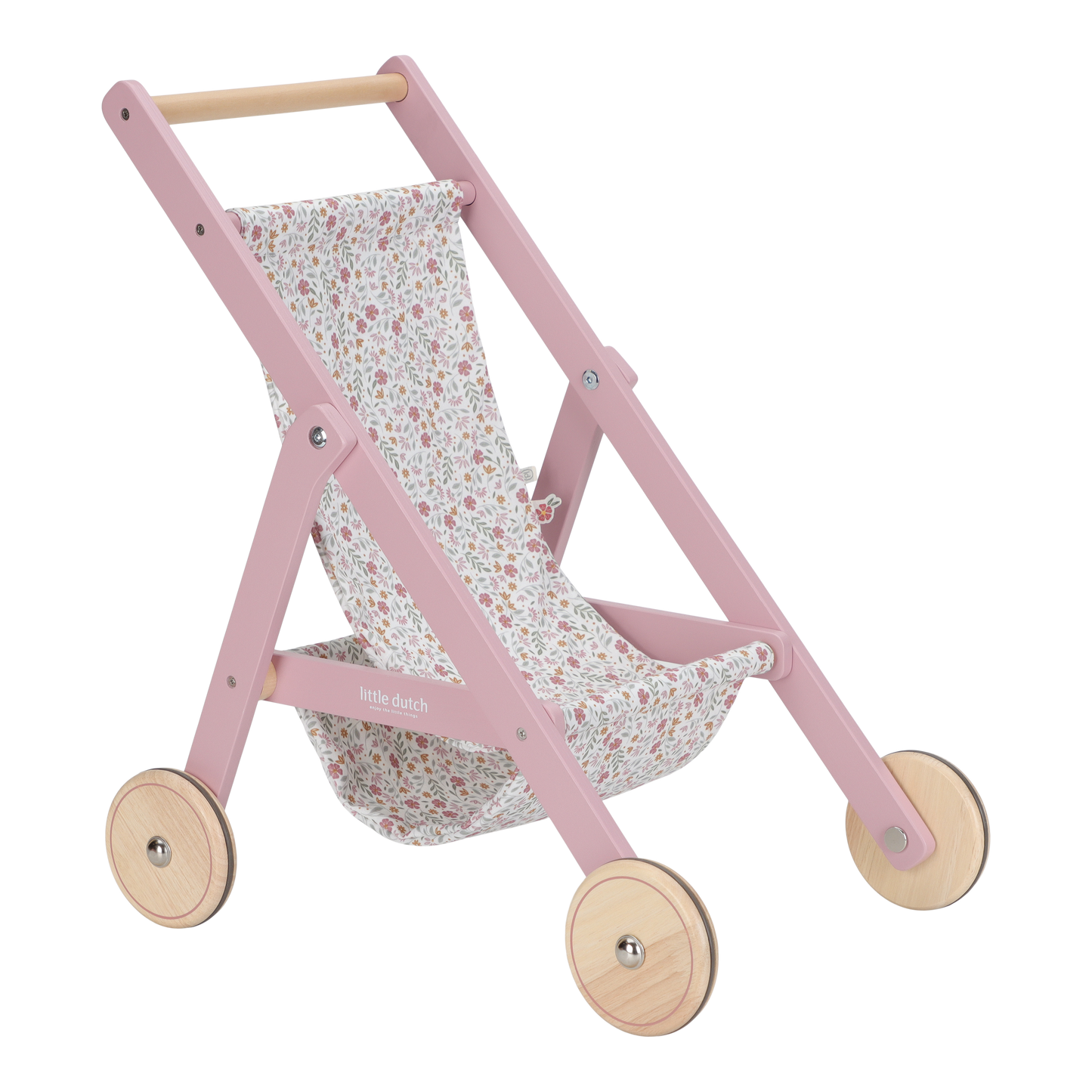 Little Dutch Wooden Dolls Stroller - Flowers & Butterflies
