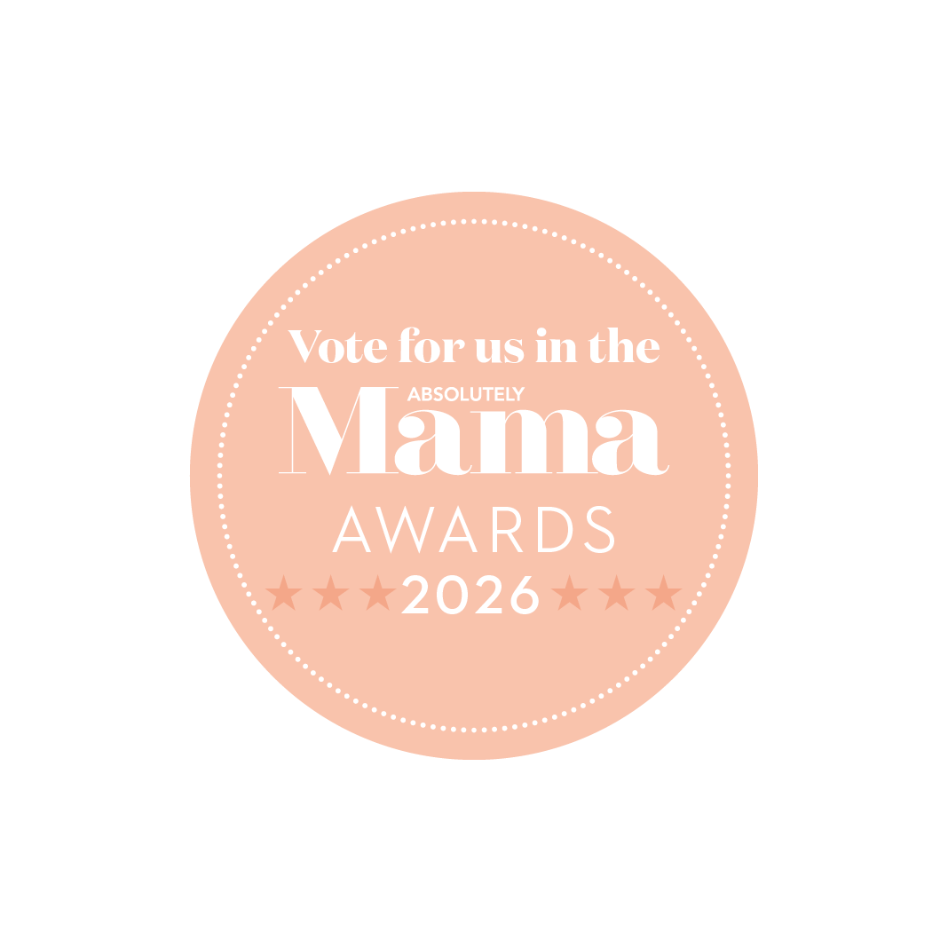Absolutely Mama Awards 2026 Vote For Us badge – Mucky Wolf shortlisted for Best Online Retailer