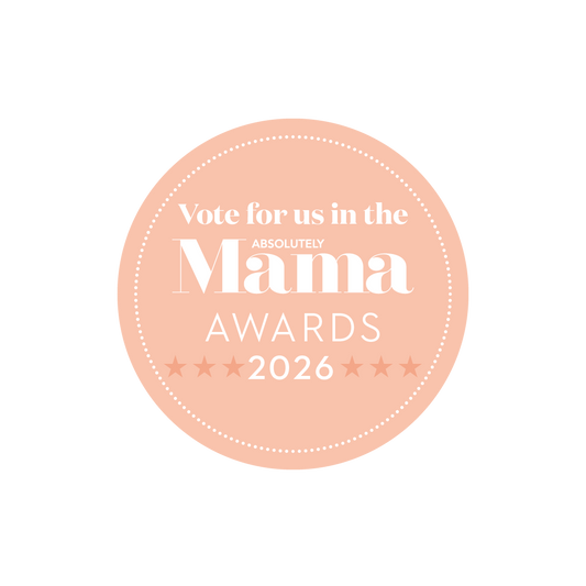 Absolutely Mama Awards 2026 Vote For Us badge – Mucky Wolf shortlisted for Best Online Retailer