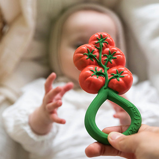 Wooden baby rattle from Mucky Wolf UK — eco-friendly newborn gift for baby showers