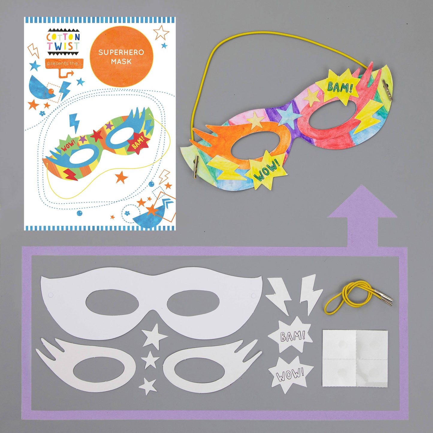 Make Your Own Superhero Mask Kit – Eco-Friendly Craft Activity for Ages 3+