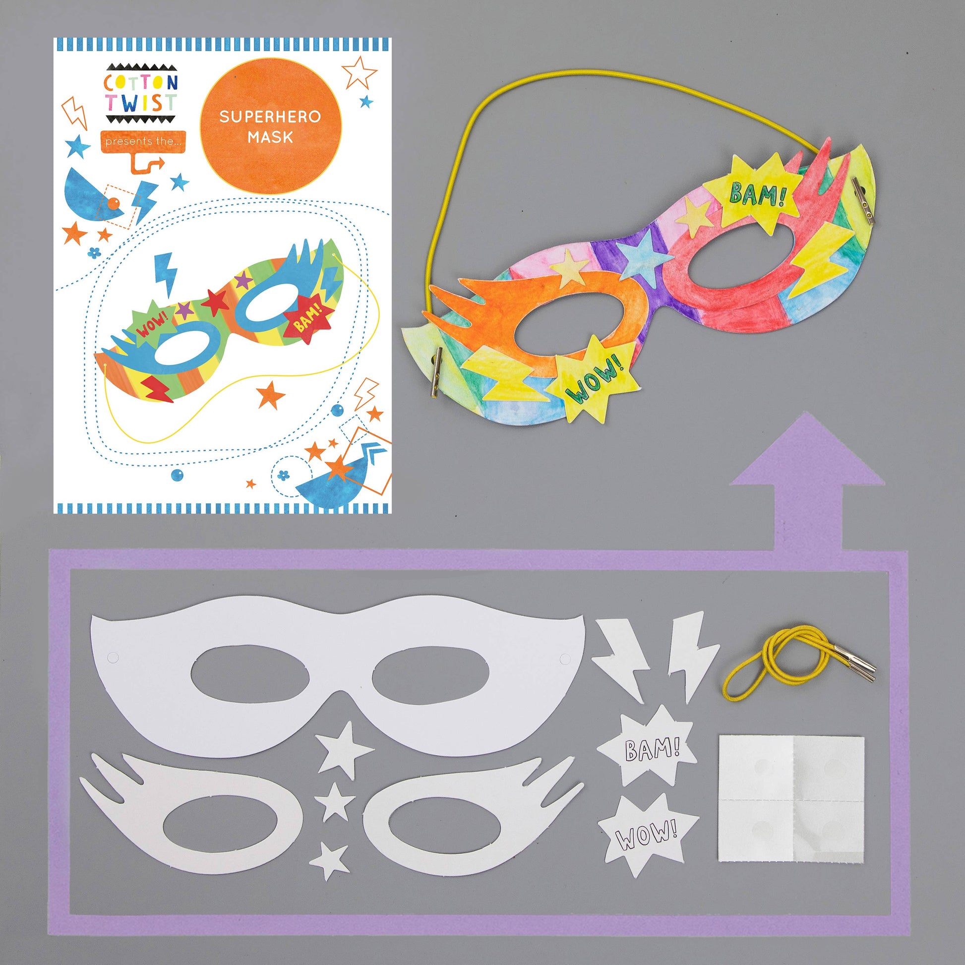 Make Your Own Superhero Mask Kit – Eco-Friendly Craft Activity for Ages 3+