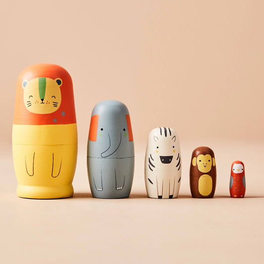 Just Bee Kids Safari Safari Wooden Nesting Dolls