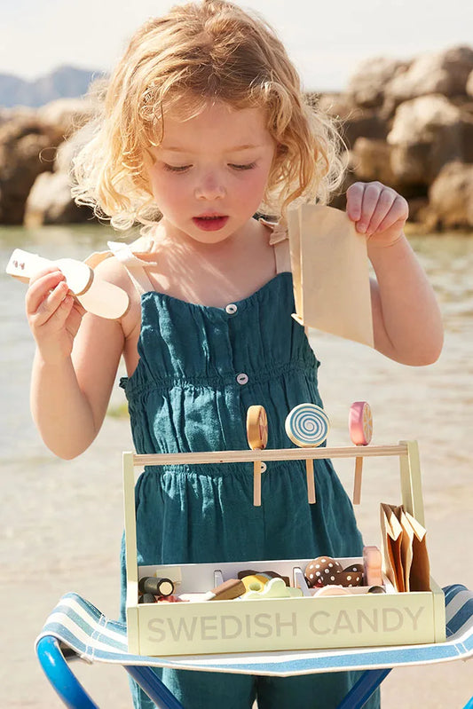 Kid’s Concept Wooden Swedish Candy Shop – Pretend Play Sweet Stall Set
