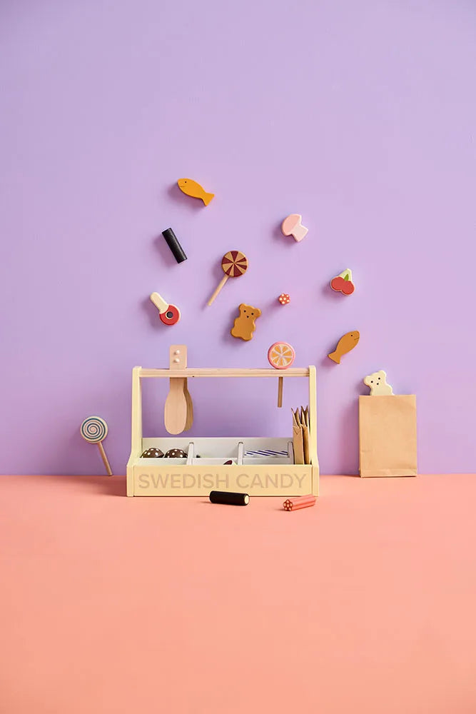 Kid’s Concept Wooden Swedish Candy Shop – Pretend Play Sweet Stall Set