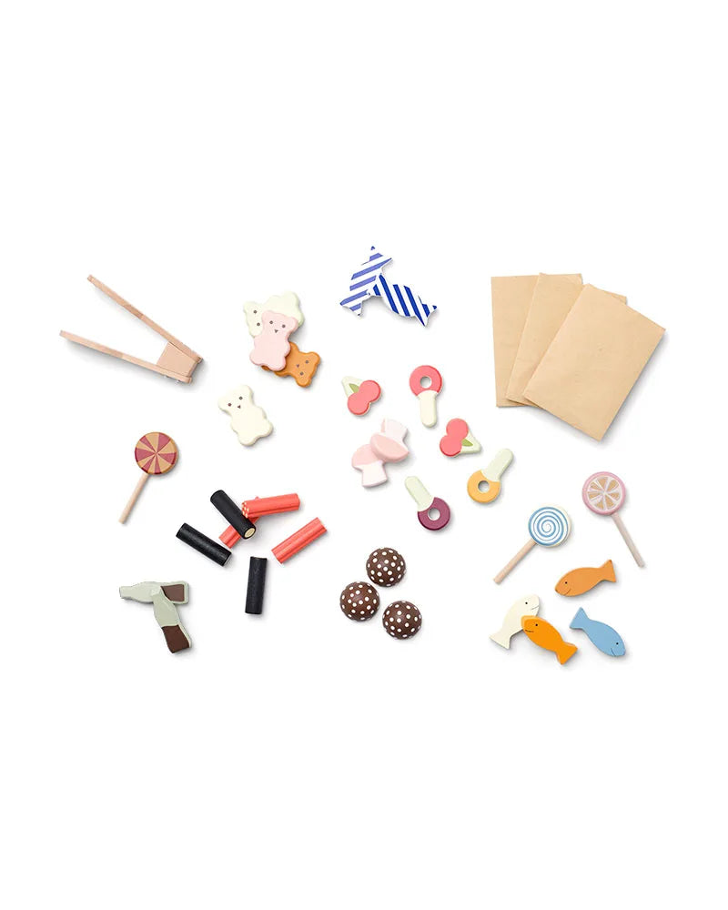 Kid’s Concept Wooden Swedish Candy Shop – Pretend Play Sweet Stall Set