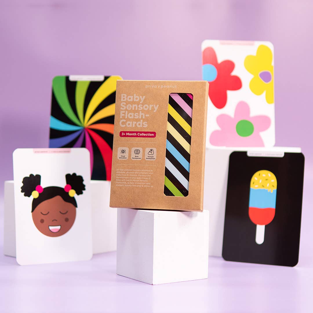 Priya & Peanut Colour Sensory Flash Cards | Baby Development Toy | Ages 3m+ UK