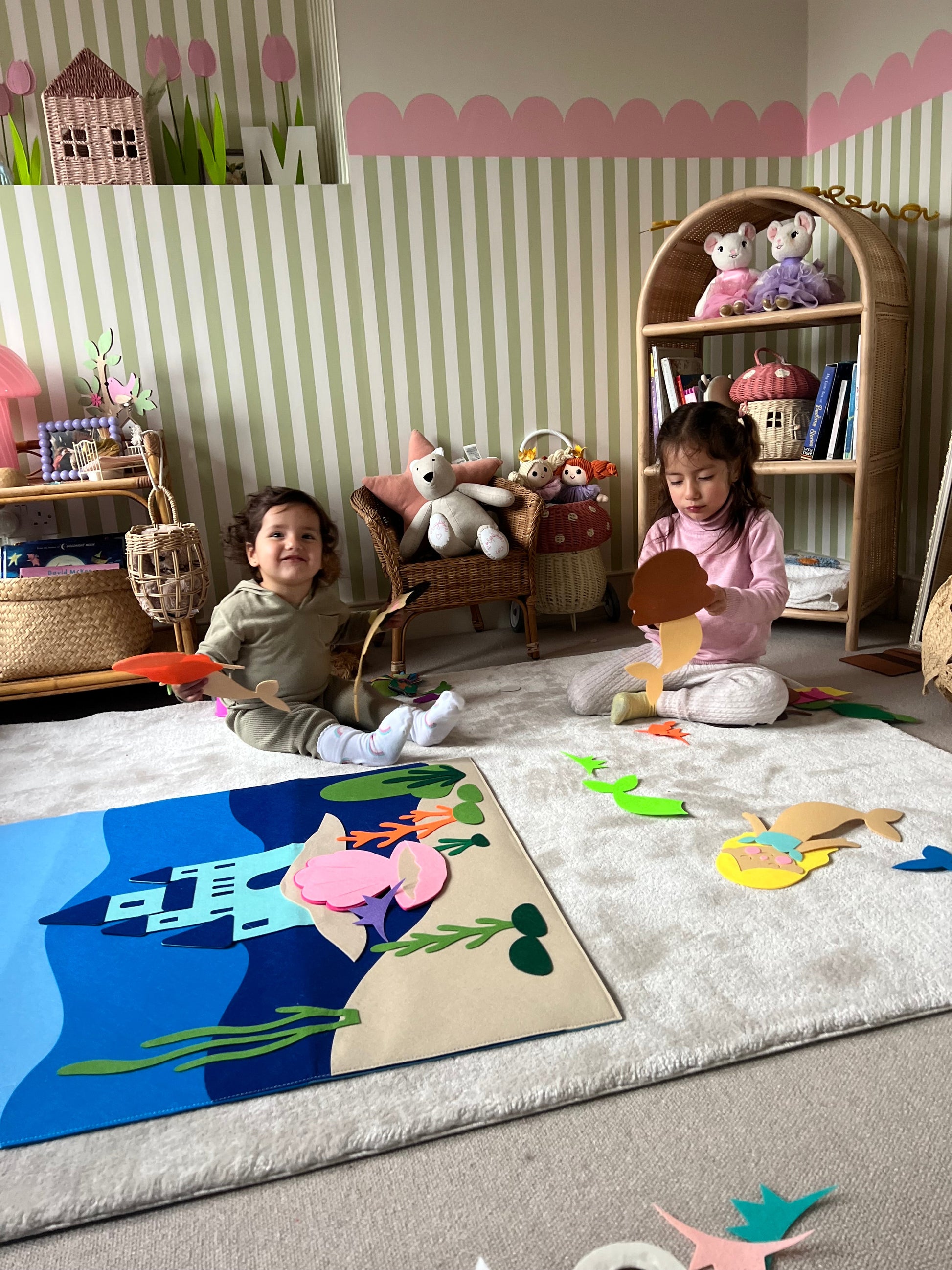 Mermaid Felt Play Board | Under the Sea Sensory Toy for Kids | Mucky Wolf