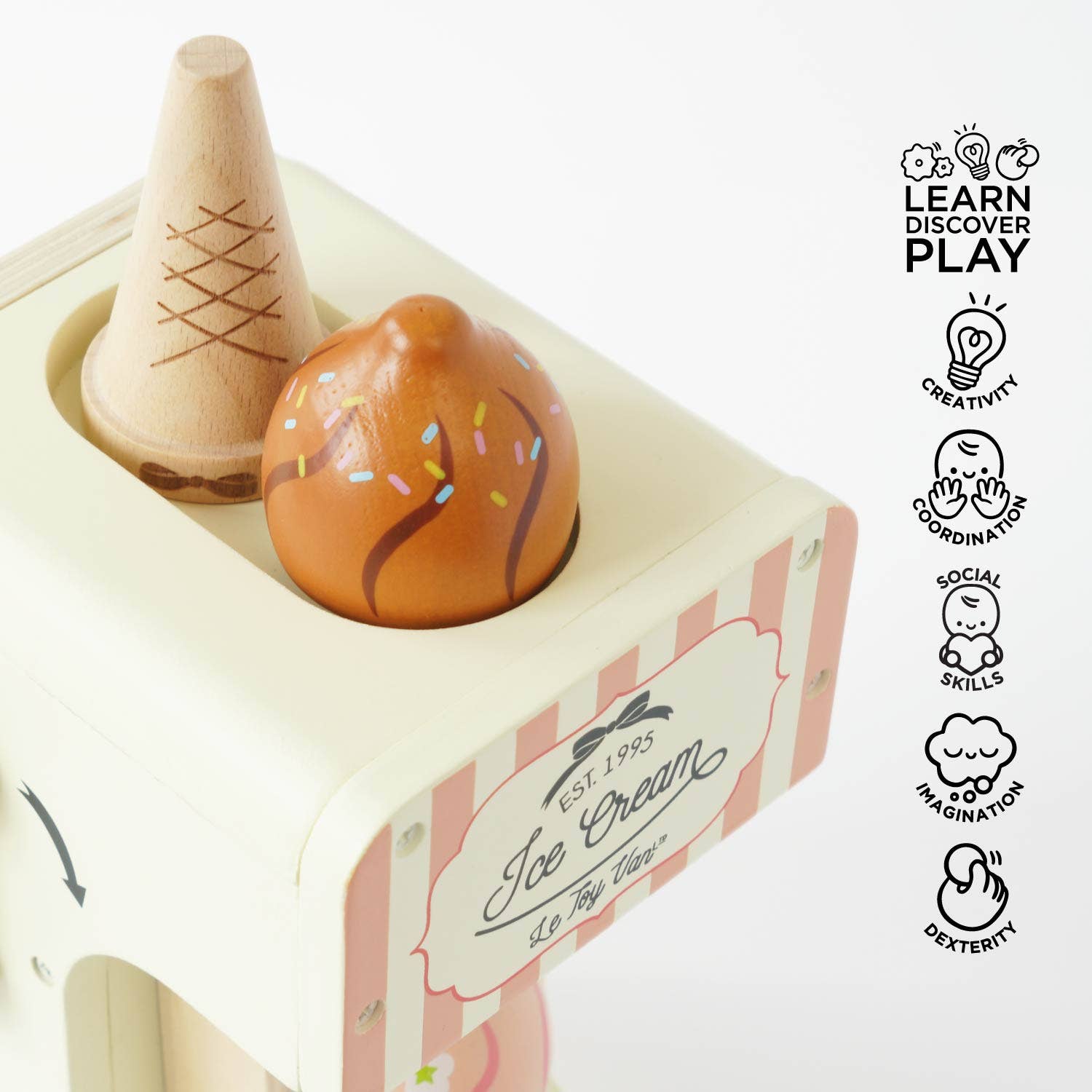 Wooden Ice Cream Machine Toy – FSC® Certified Role Play Set (3+ Years)