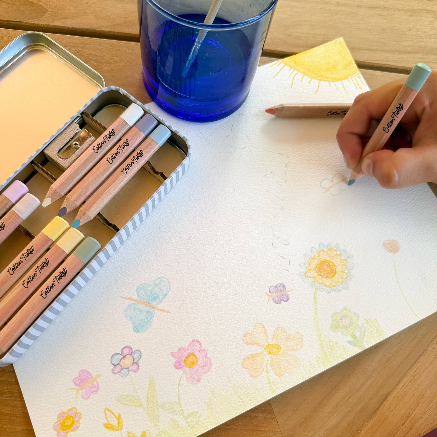 Pastel Watercolour Pencils Tin – Eco-Friendly Creative Set for Ages 3+