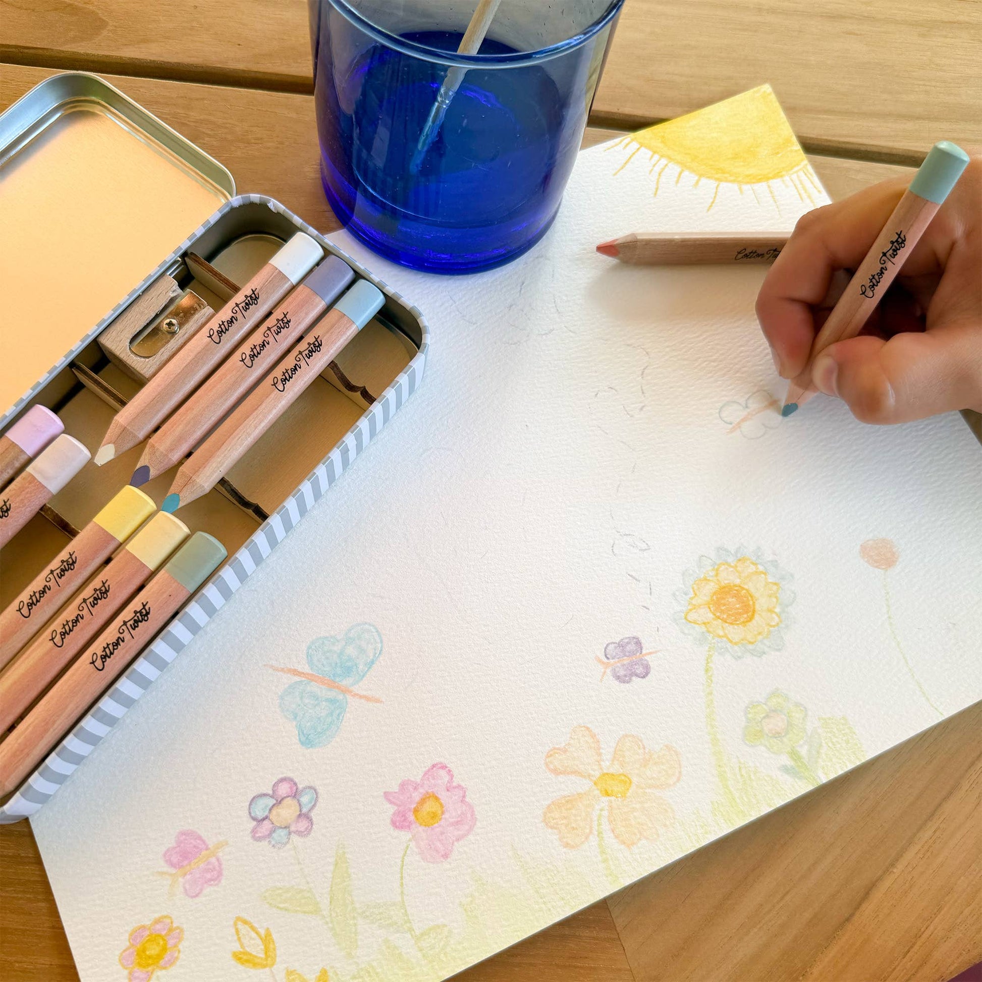 Pastel Watercolour Pencils Tin – Eco-Friendly Creative Set for Ages 3+