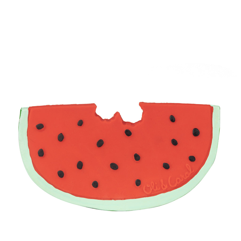 Natural Rubber Watermelon Baby Teether | Oli & Carol | Mucky Wolf
