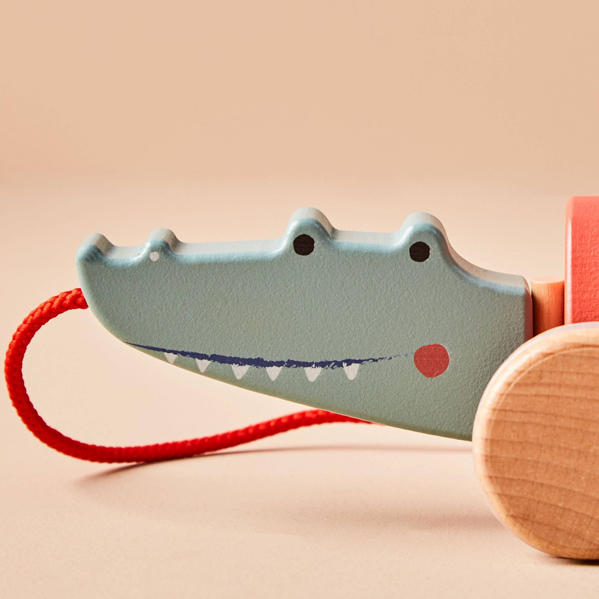 Just Bee Kids Wooden Crocodile Pull-Along Toy – Colourful Toddler Toy for 12 Months+