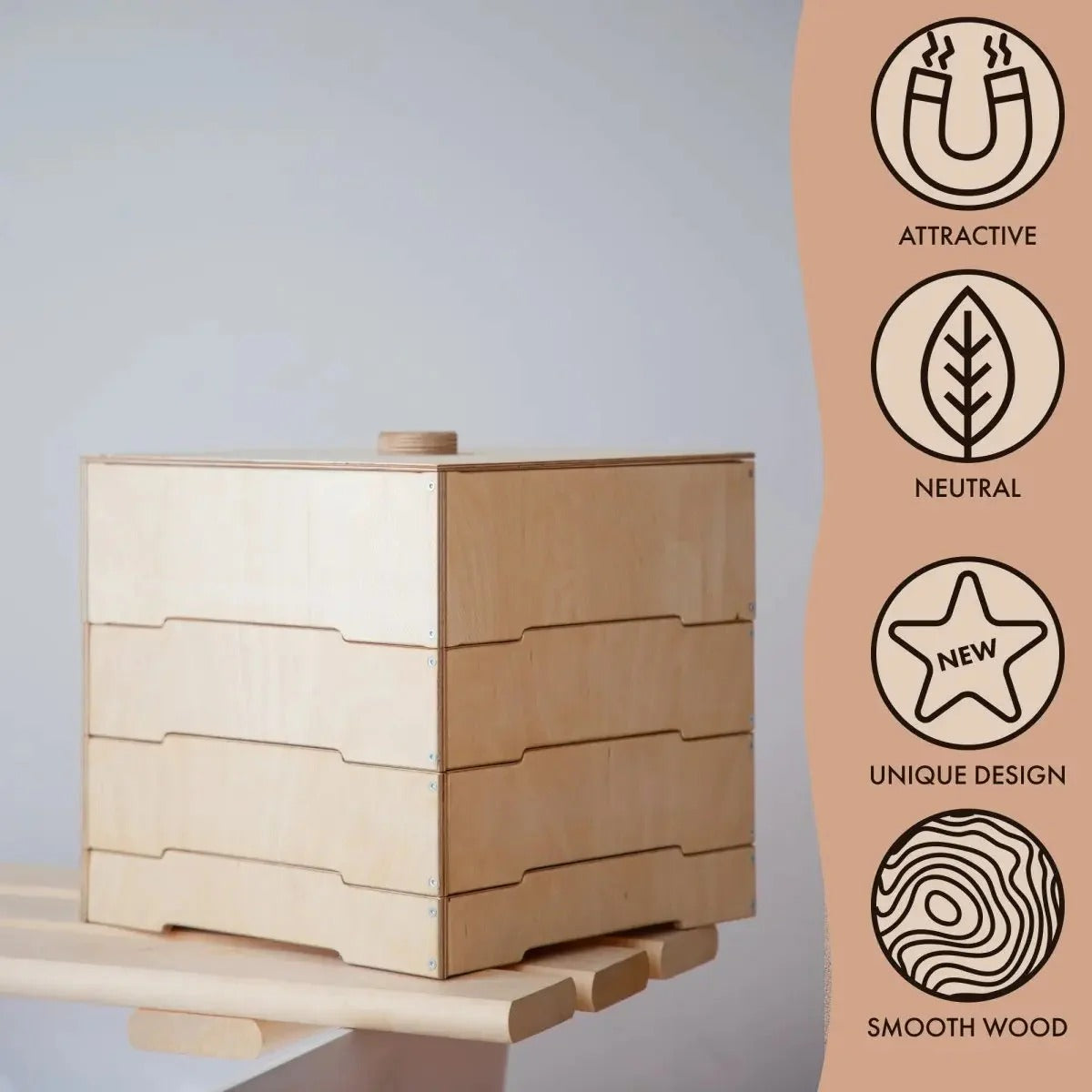 Wooden Storage/Sorter for LEGO® - Beige