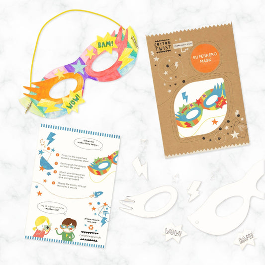 Make Your Own Superhero Mask Kit – Eco-Friendly Craft Activity for Ages 3+