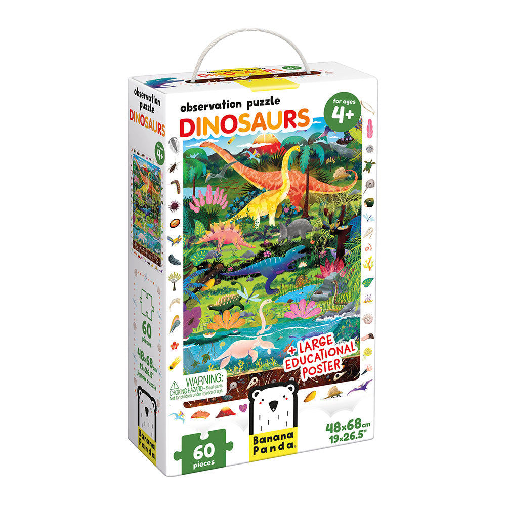 Dinosaur Observation Puzzle 60pc | Banana Panda | Mucky Wolf
