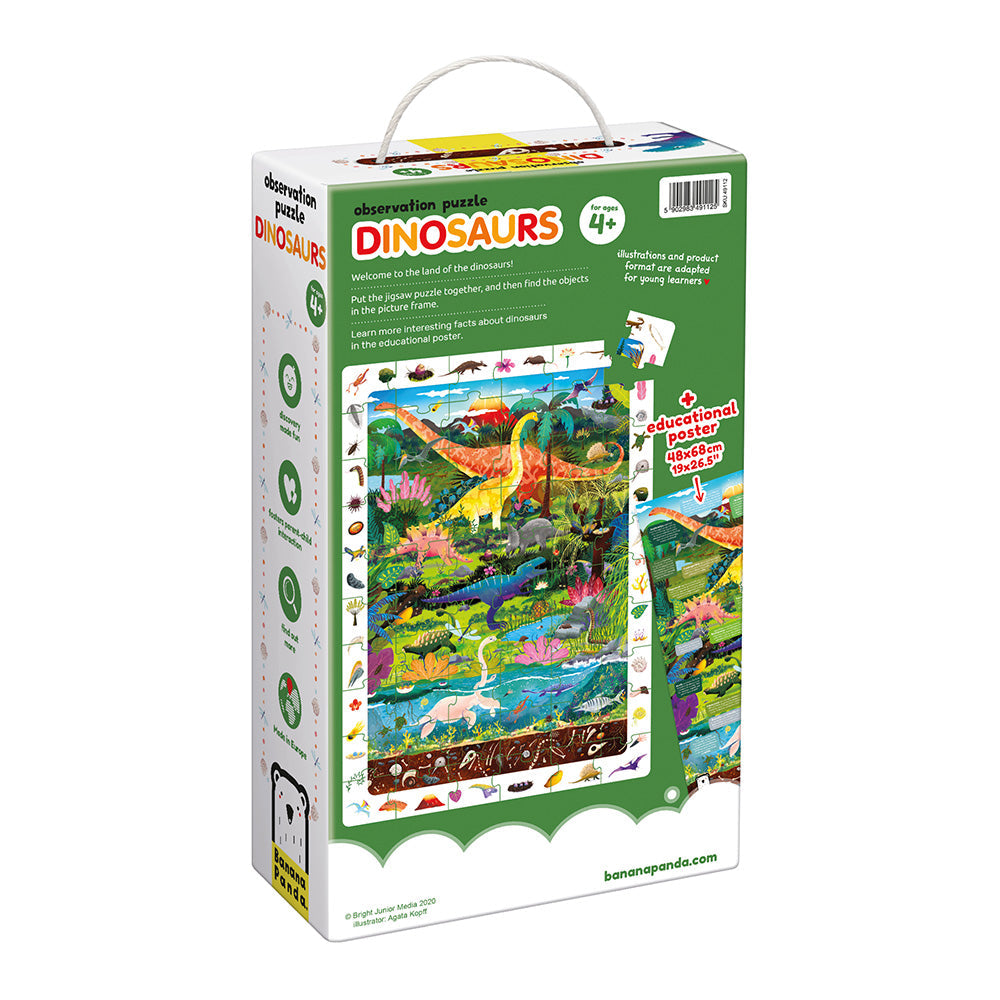 Dinosaur Observation Puzzle 60pc | Banana Panda | Mucky Wolf