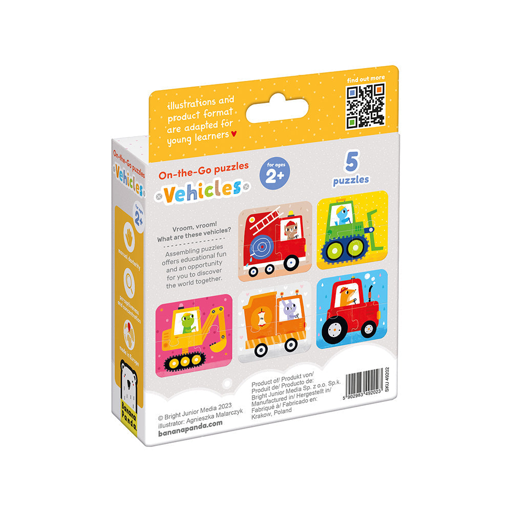 Vehicle Puzzles for Toddlers – 4-Piece | Banana Panda