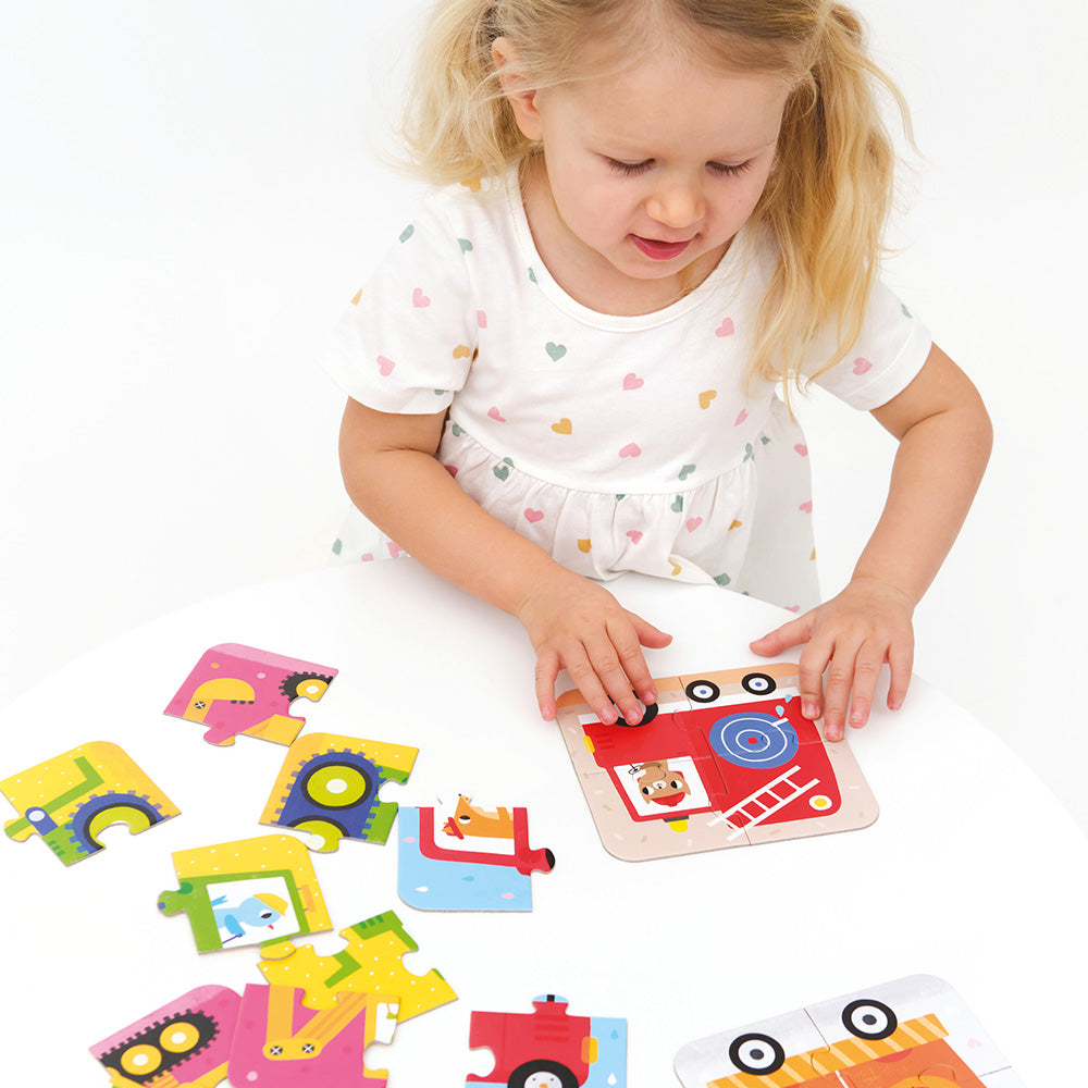 Vehicle Puzzles for Toddlers – 4-Piece | Banana Panda