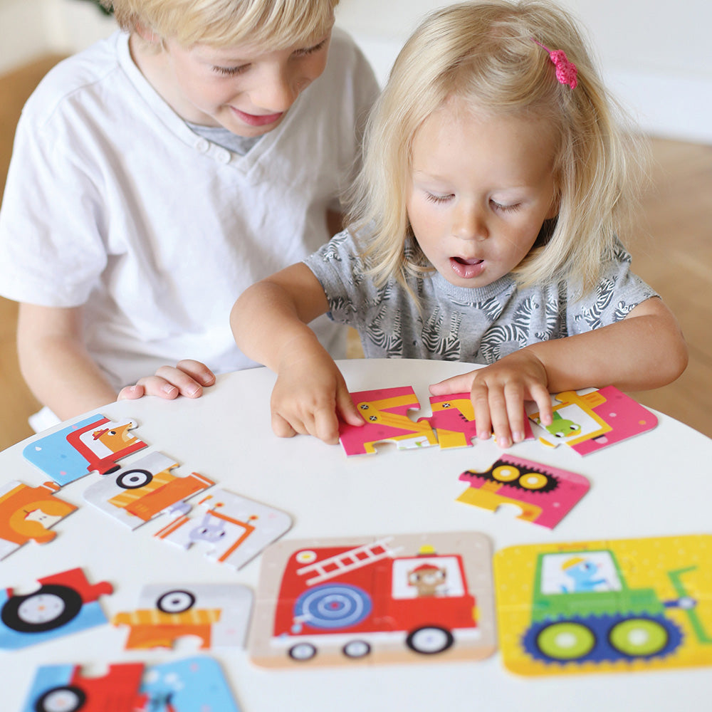 Vehicle Puzzles for Toddlers – 4-Piece | Banana Panda