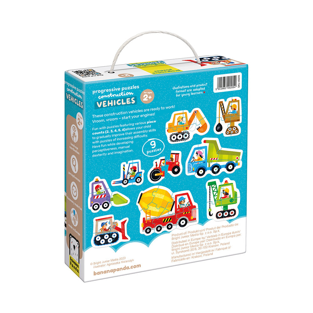 Banana Panda Progressive Puzzles – Construction Vehicles