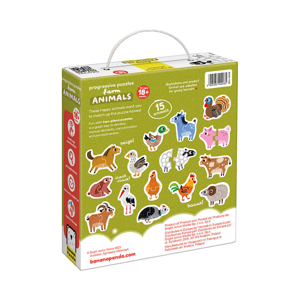 Banana Panda Progressive Farm Animal Puzzles – Ages 18 Months+