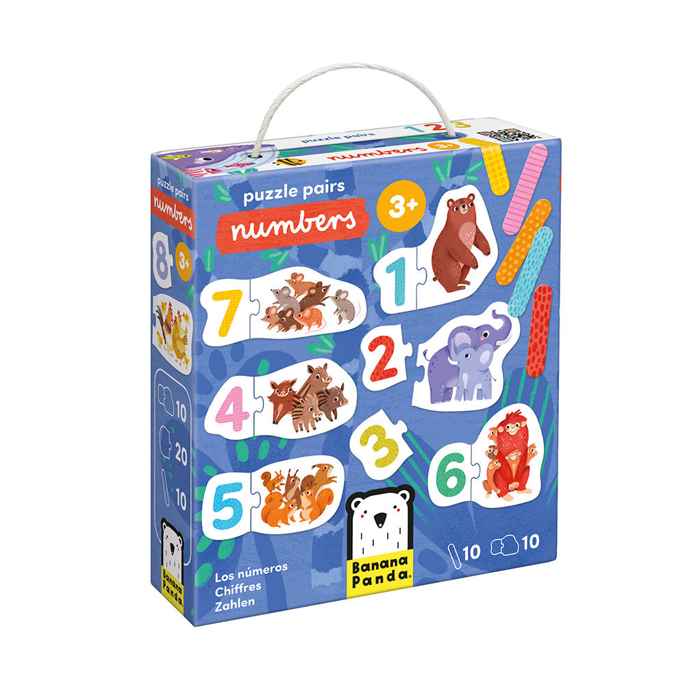 Puzzle Pairs Numbers | Banana Panda Educational Toy | Mucky Wolf