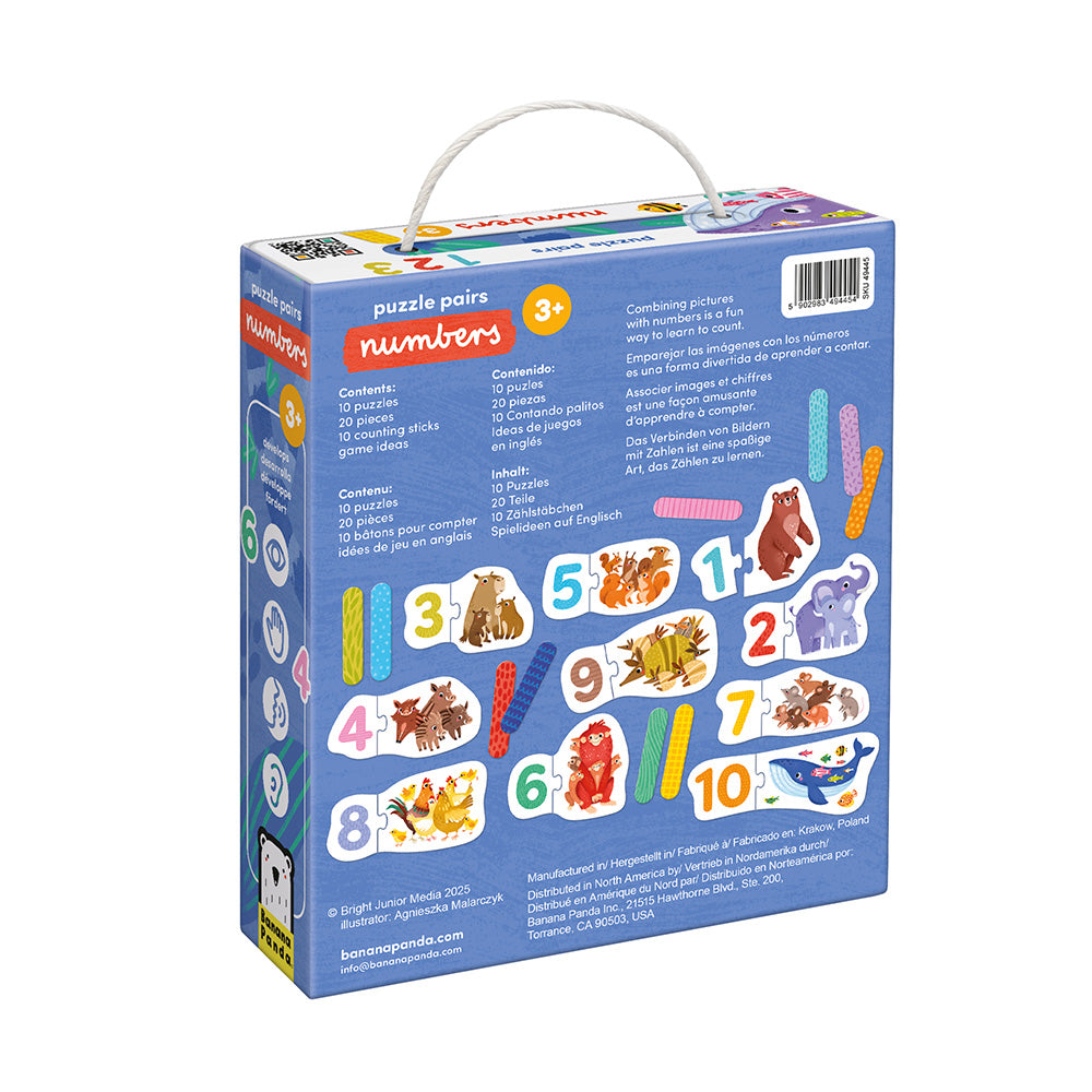 Puzzle Pairs Numbers | Banana Panda Educational Toy | Mucky Wolf