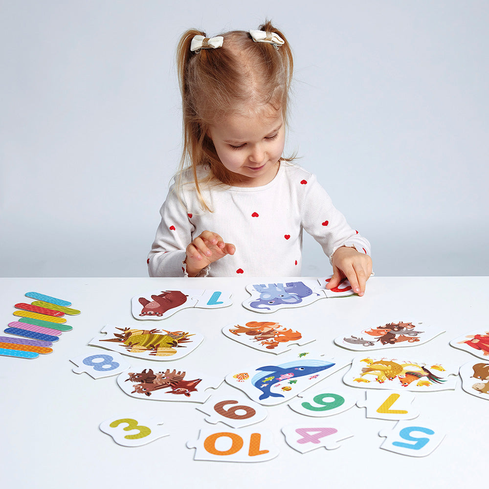 Puzzle Pairs Numbers | Banana Panda Educational Toy | Mucky Wolf