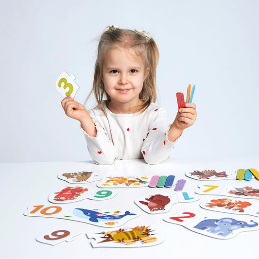 Puzzle Pairs Numbers | Banana Panda Educational Toy | Mucky Wolf