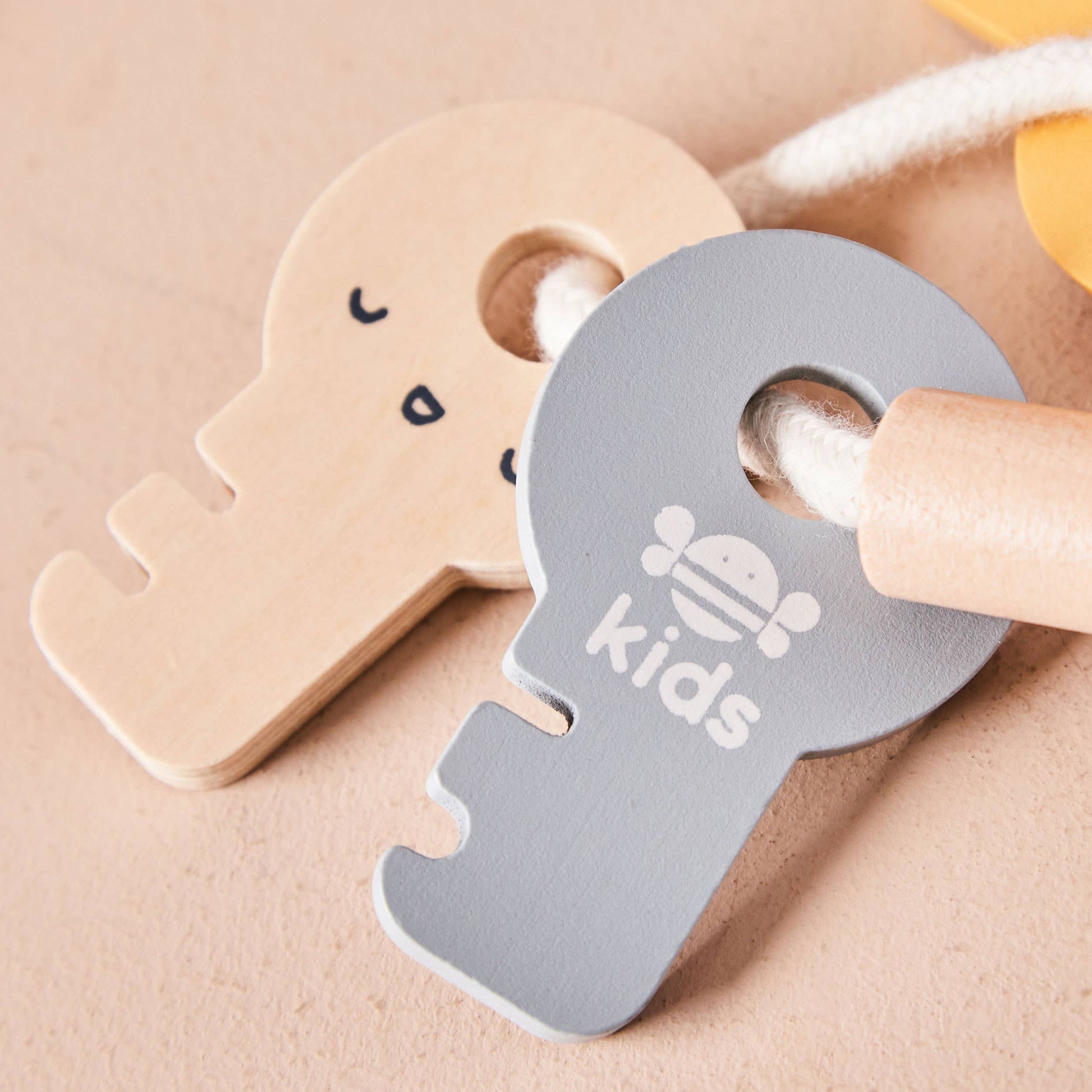 Just Bee Kids Wooden Phone &amp; Keys Set – Sensory Pretend Play Toy for Babies &amp; Toddlers (10 Months+)