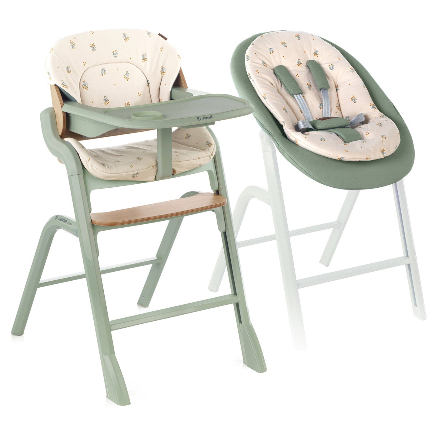 Jane Noah Highchair + Rocker Kit for Newborns - Botanical Print