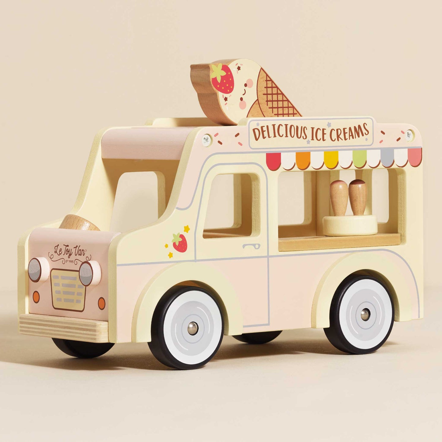 Wooden Ice Cream Van Toy – FSC® Certified Retro Role Play Van (3+ Years)