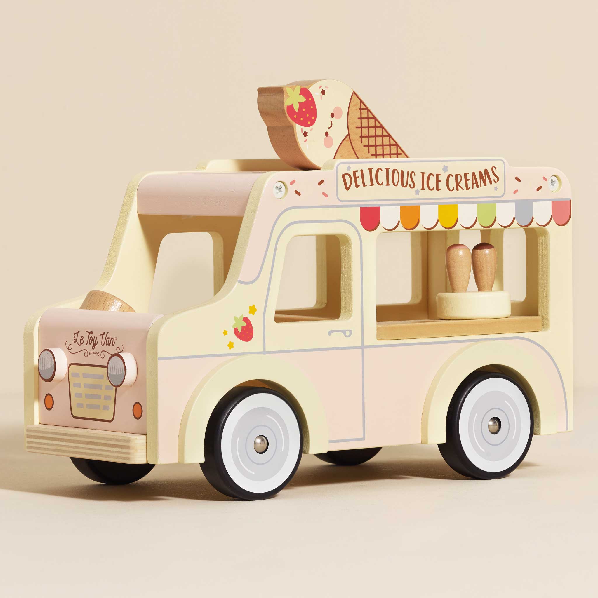 Wooden Ice Cream Van Toy – FSC® Certified Retro Role Play Van (3+ Years)