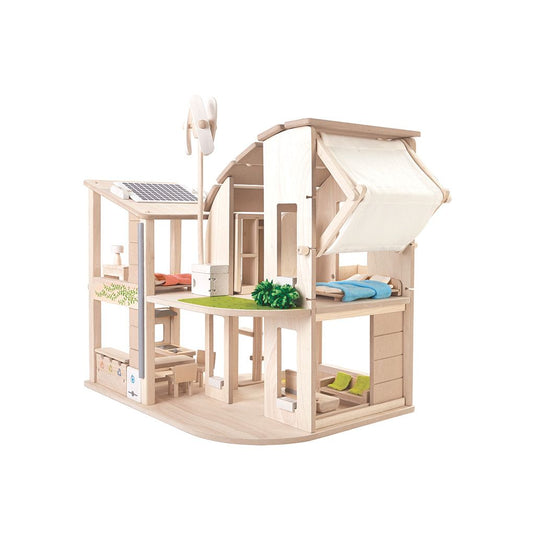 Wooden Eco Dollhouse with Furniture | PlanToys – Mucky Wolf