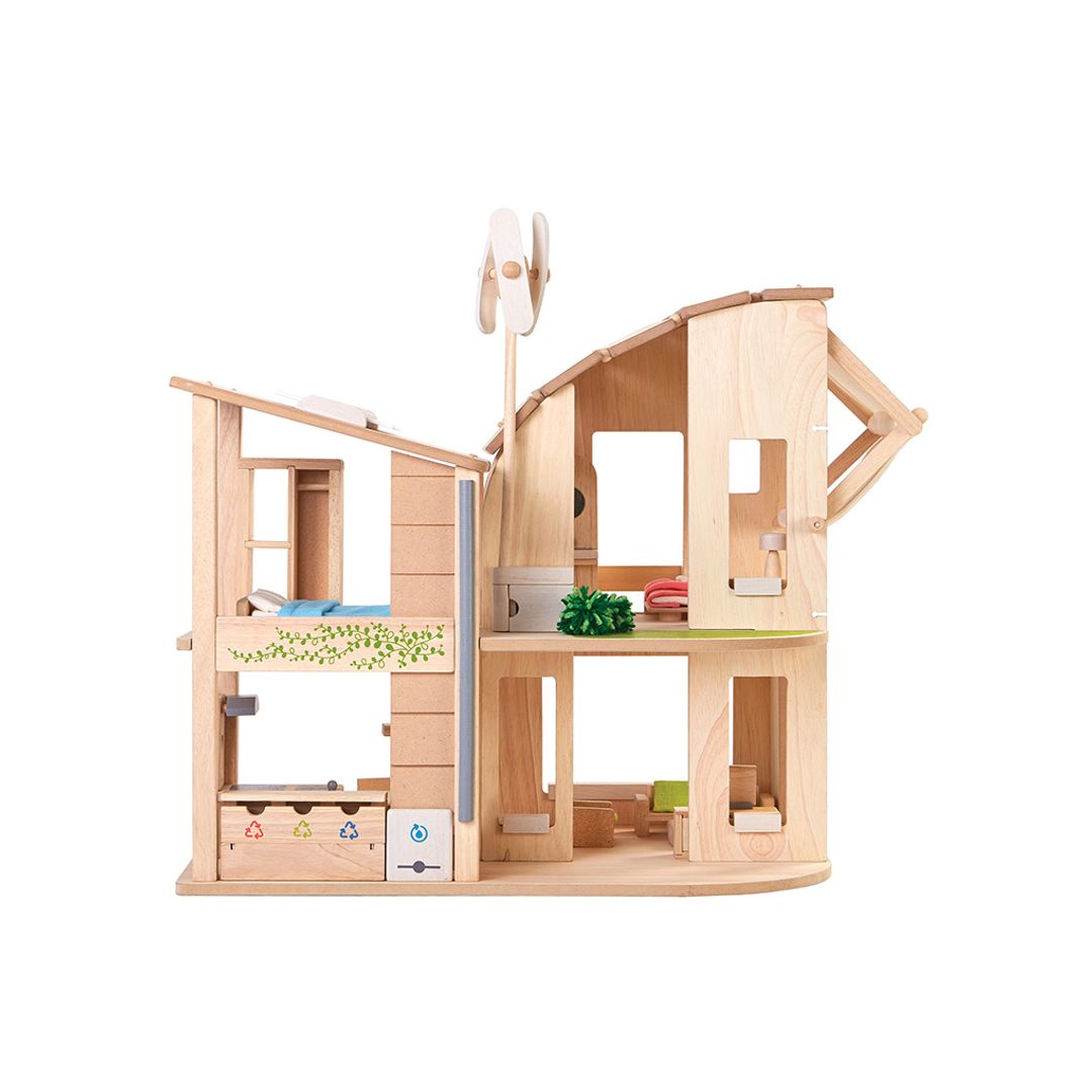Wooden Eco Dollhouse with Furniture | PlanToys – Mucky Wolf