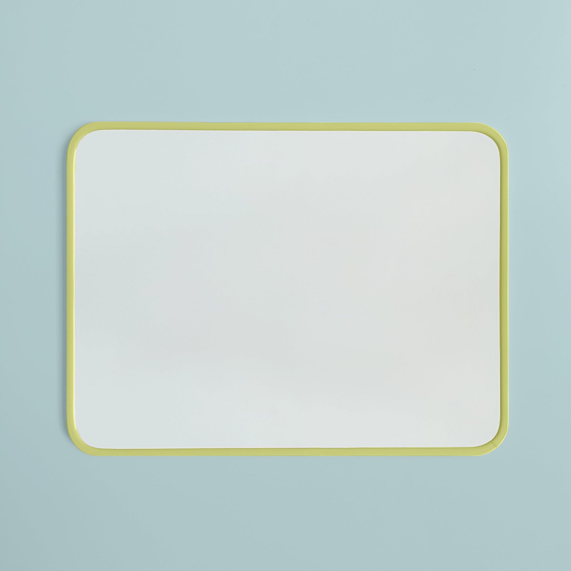 Yellow magnetic board for magnets toddler playroom 