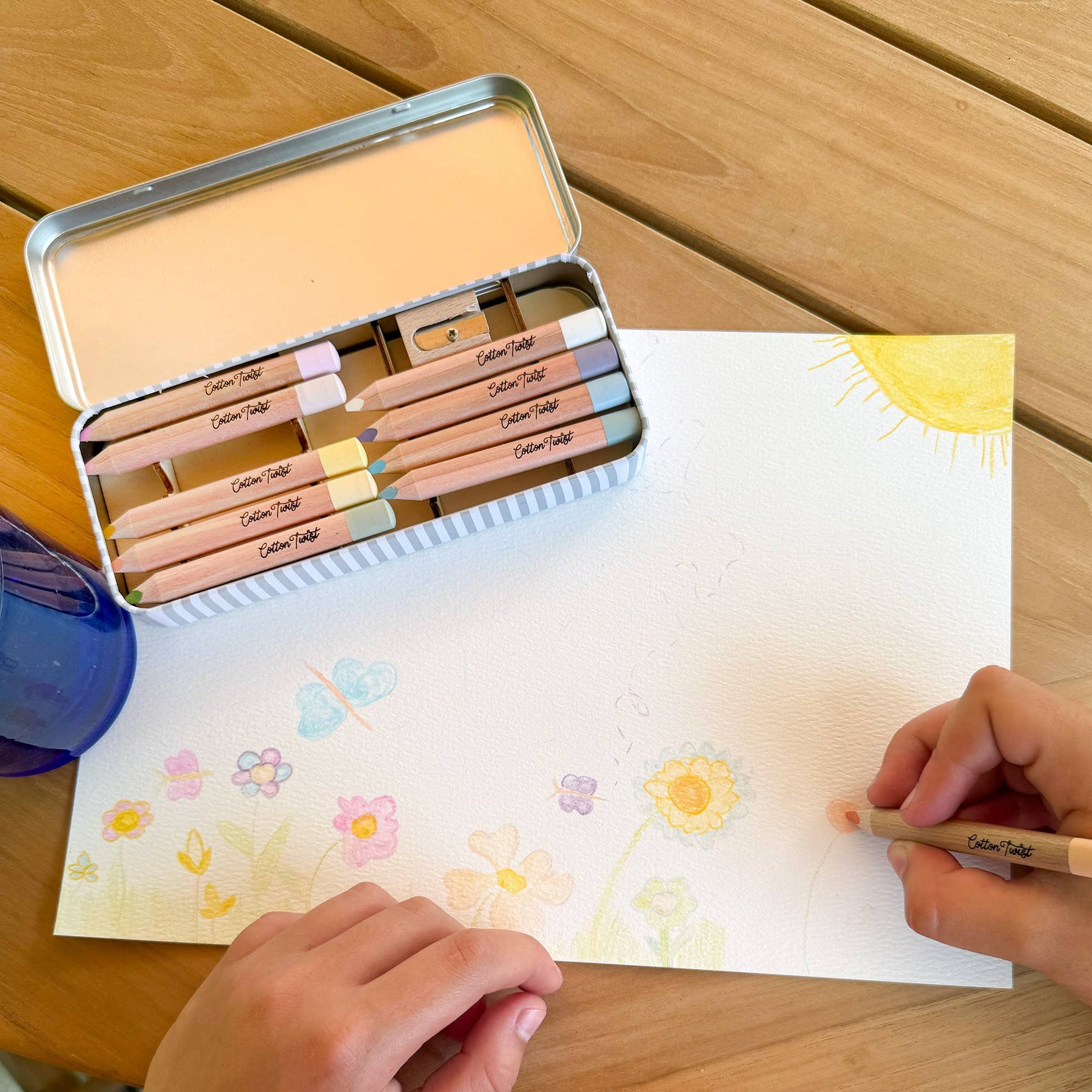 Pastel Watercolour Pencils Tin – Eco-Friendly Creative Set for Ages 3+