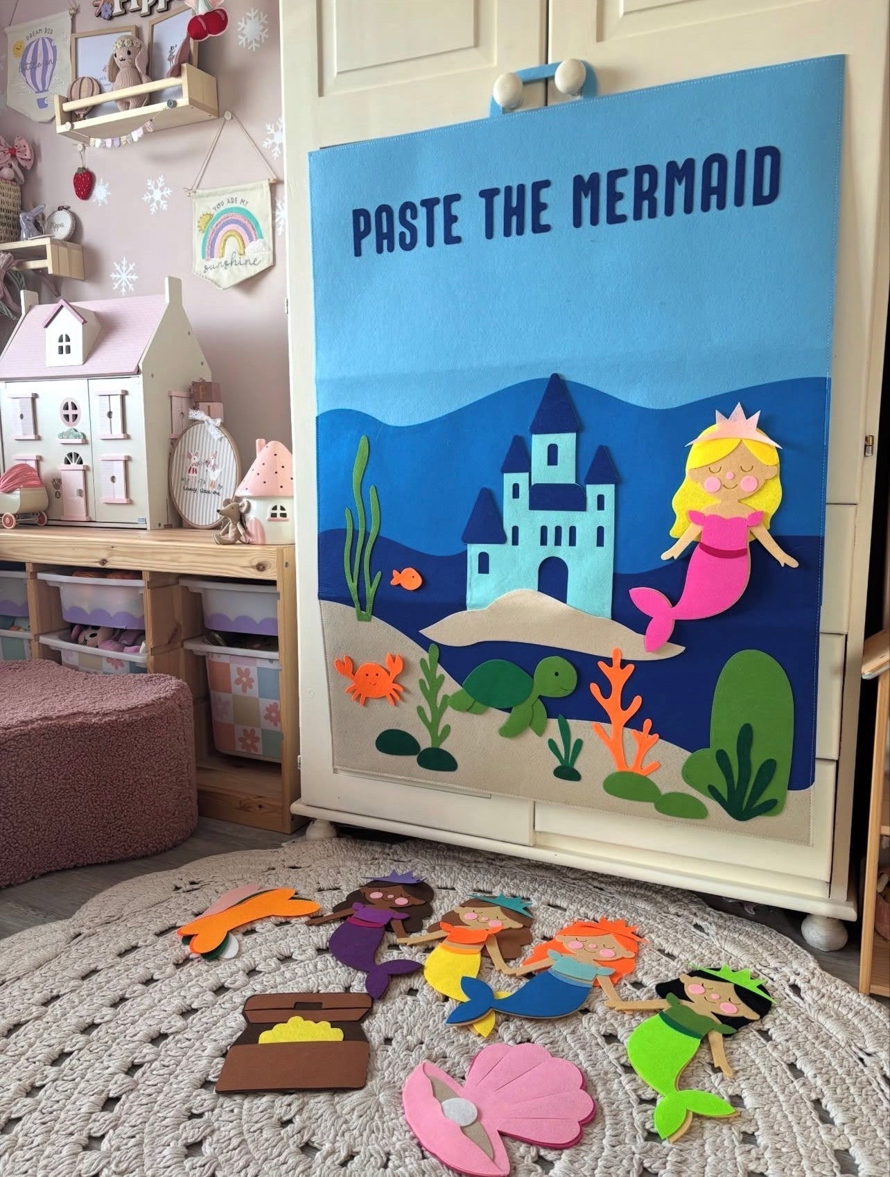 Mermaid Felt Play Board | Under the Sea Sensory Toy for Kids | Mucky Wolf