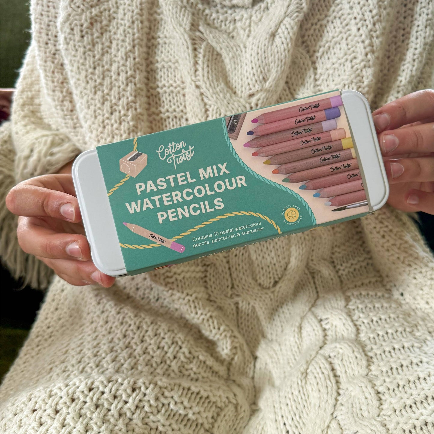 Pastel Watercolour Pencils Tin – Eco-Friendly Creative Set for Ages 3+