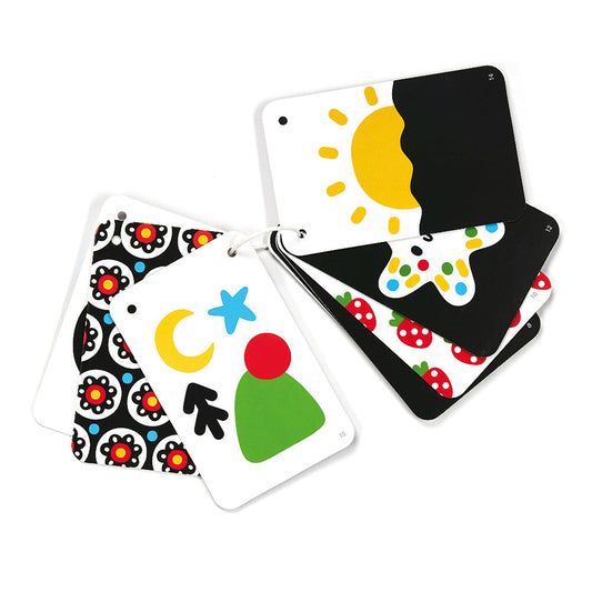 High Contrast Baby Sensory Cards on a String | Mucky Wolf