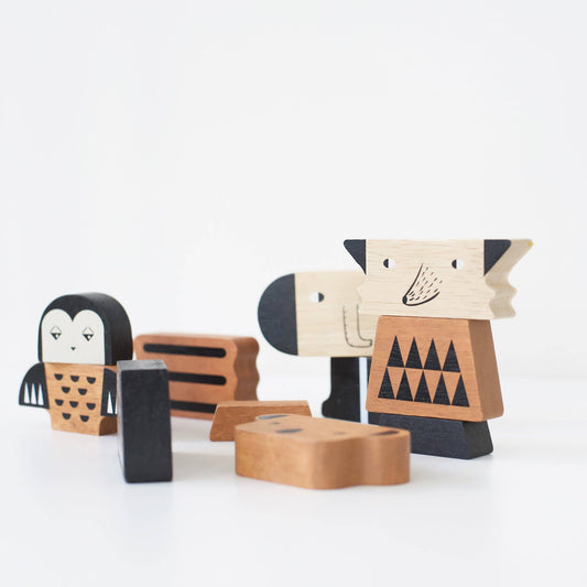 Animal Tower wooden toy