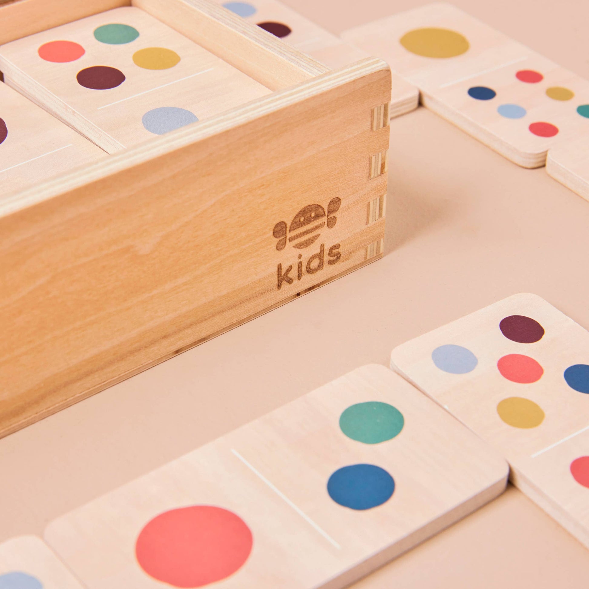 Rainbow Wooden Dominoes Set - Chunky FSC®-Certified Domino Game for Toddlers (18 Months+)