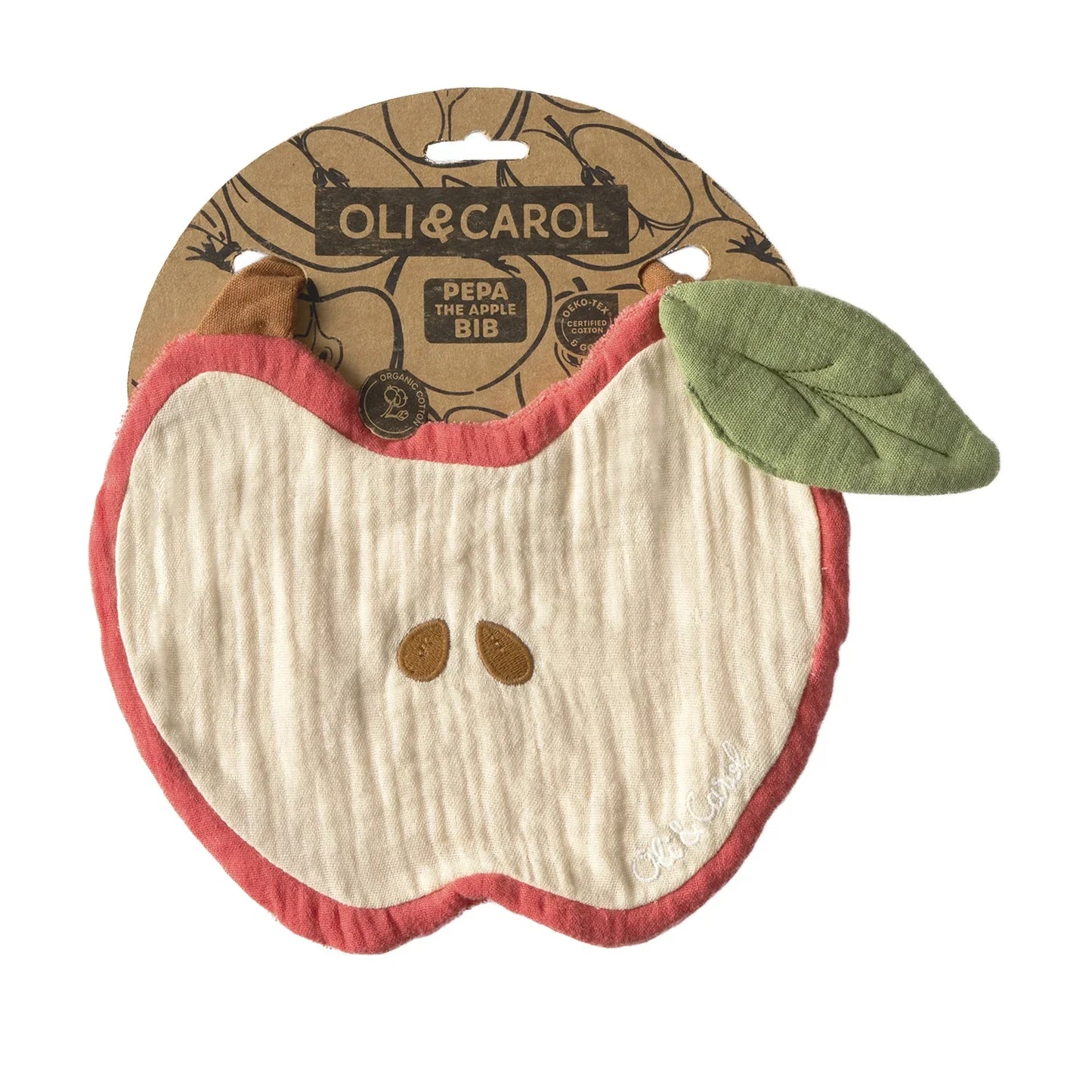 Apple Feeding Baby Bib - Organic
