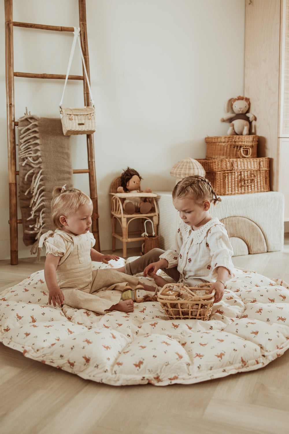 Soft Circle Organic Baby Playmat - Coco - Rabbit Pattern