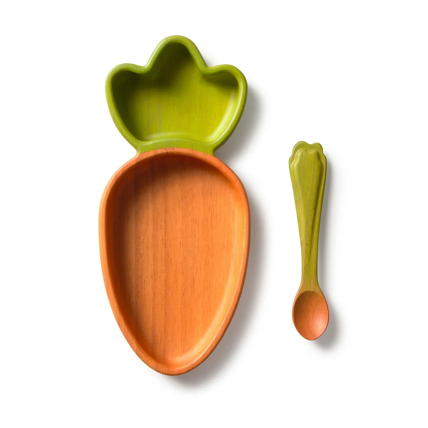 Wooden Baby Plate & Spoon Set | Cathy the Carrot | Oli & Carol