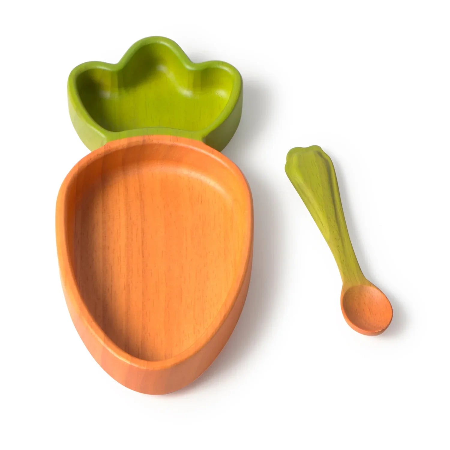 Wooden Baby Plate & Spoon Set | Cathy the Carrot | Oli & Carol