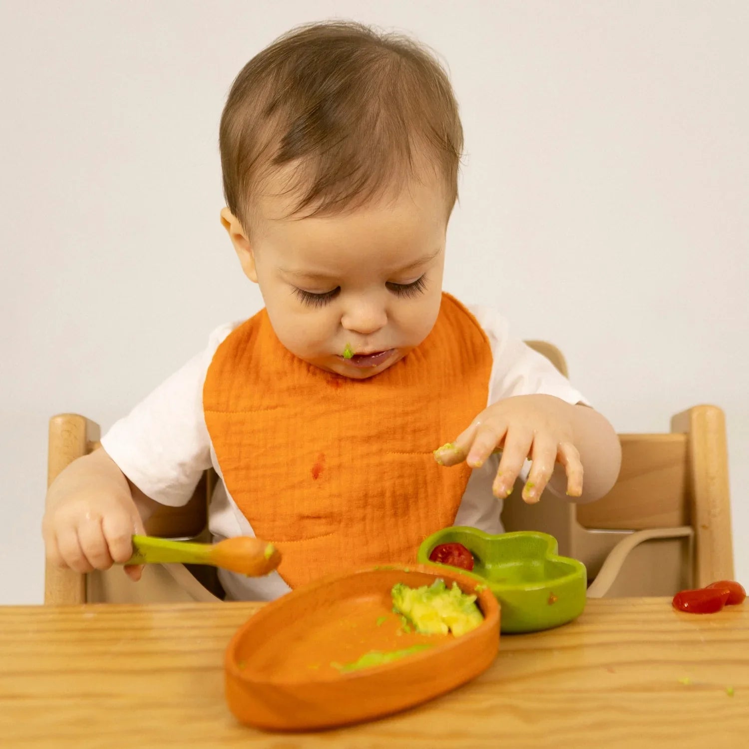 Wooden Baby Plate & Spoon Set | Cathy the Carrot | Oli & Carol