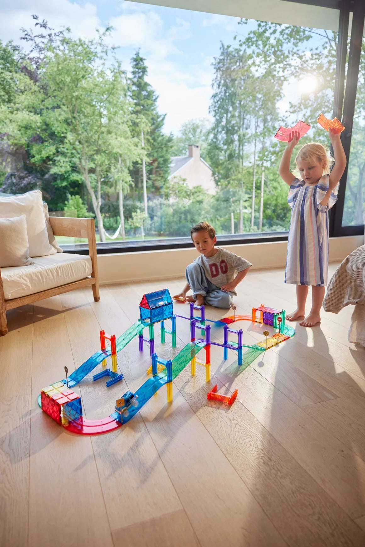 Cleverclixx 65-Piece Race Track Pack – Endless Building Fun for 3 year old