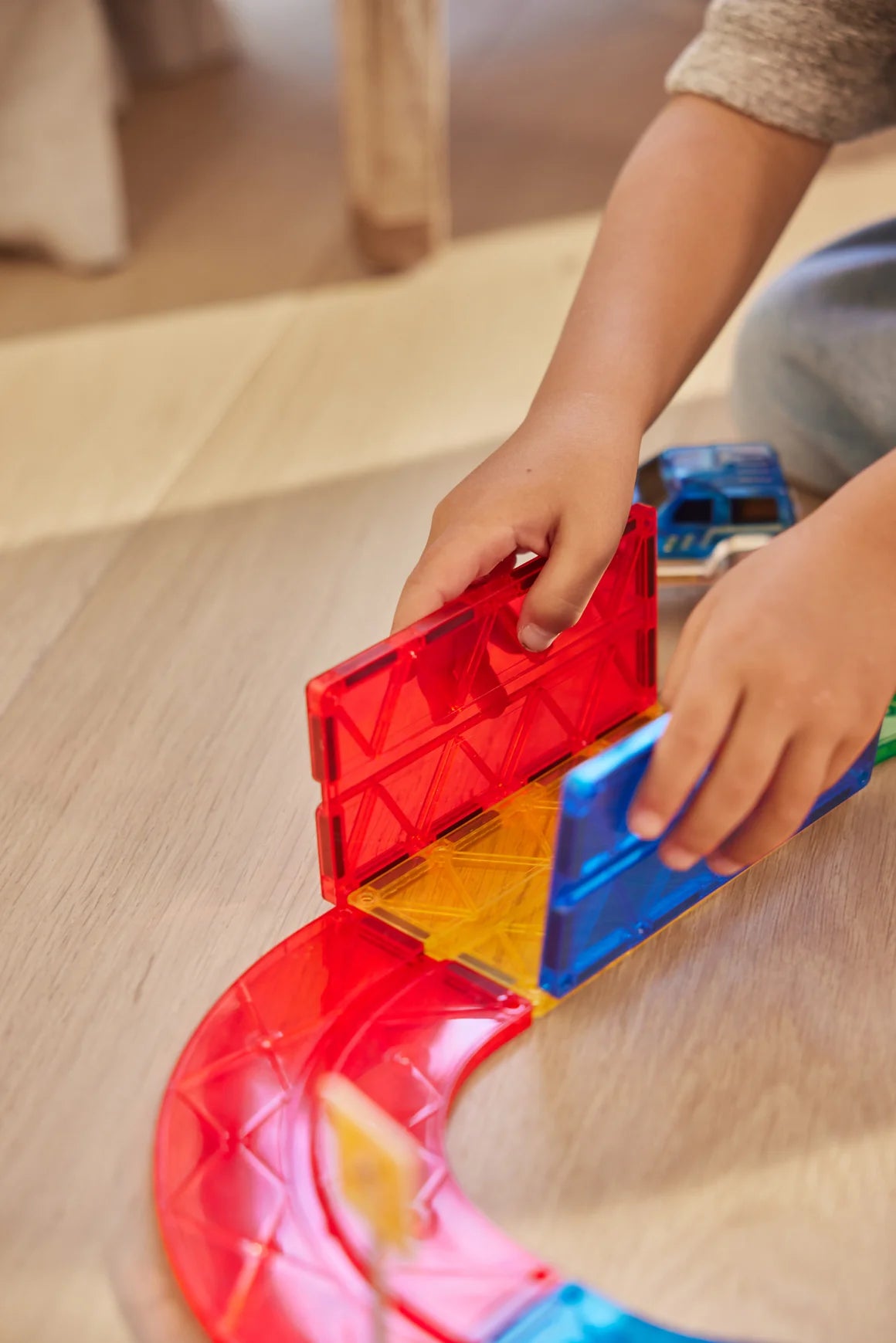 Cleverclixx 65-Piece Race Track Pack – Endless Building Fun for 3 year old
